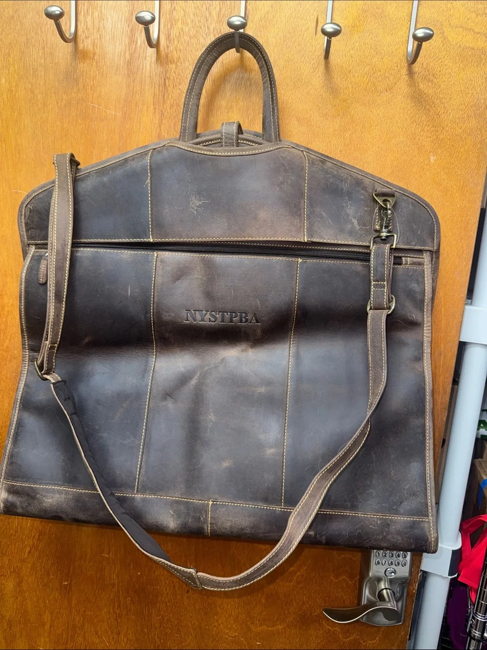 Canyon Outback Leather-Trim Garment Bag with Front Pockets